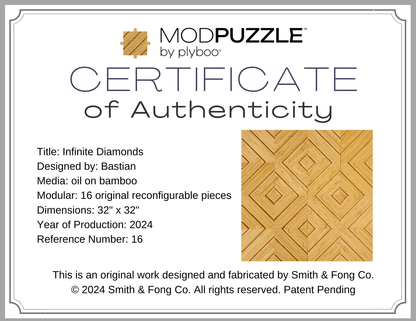 Infinite Diamonds Certificate